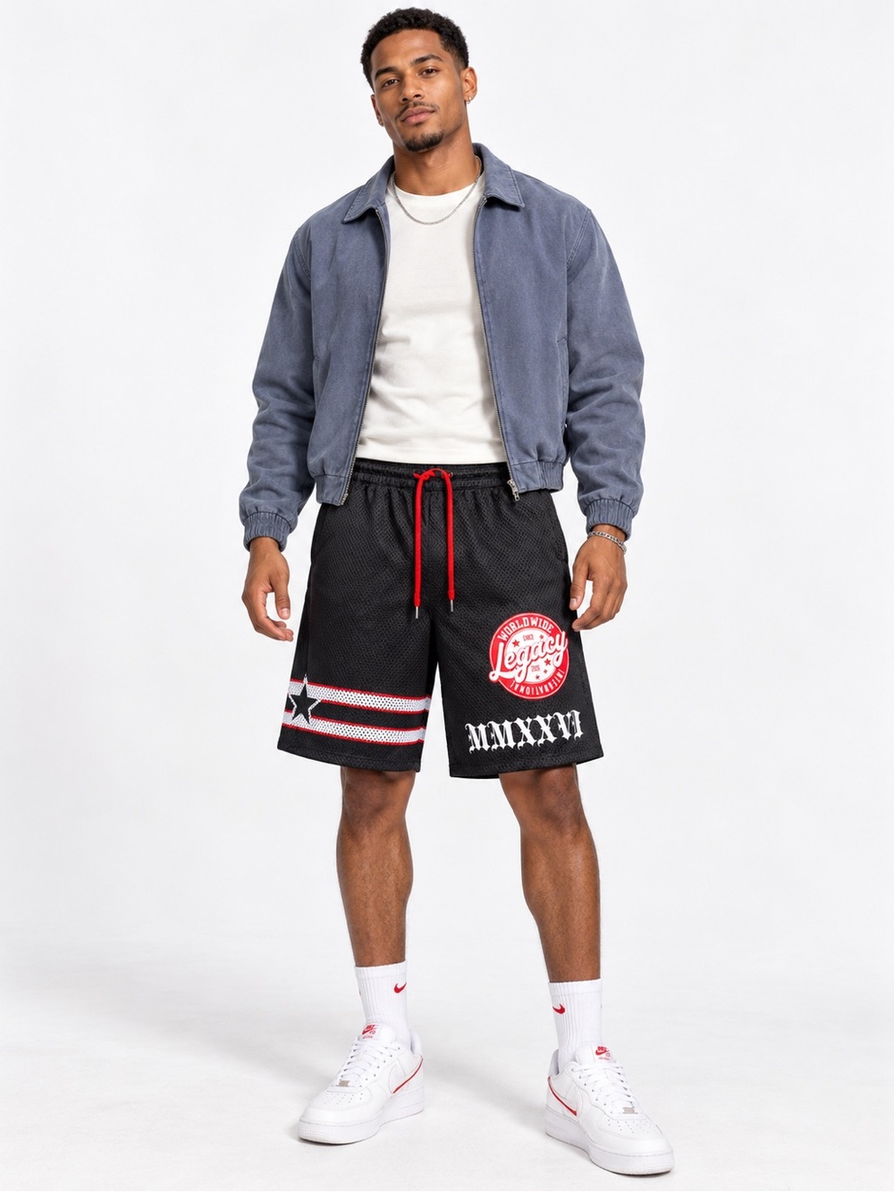 Copper Rivet Legacy Worldwide Black Mesh Shorts